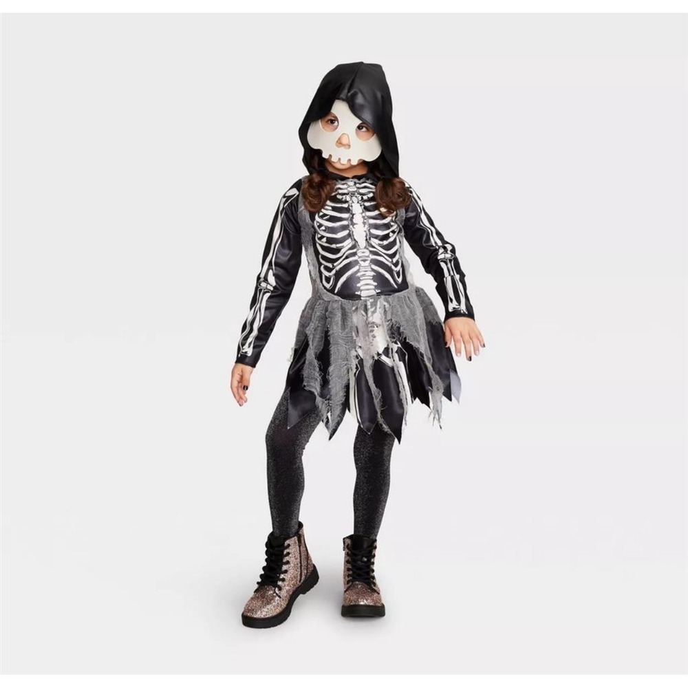 Hyde & Eek Girls Mystical Bonees Skelton Halloween Costure, Small